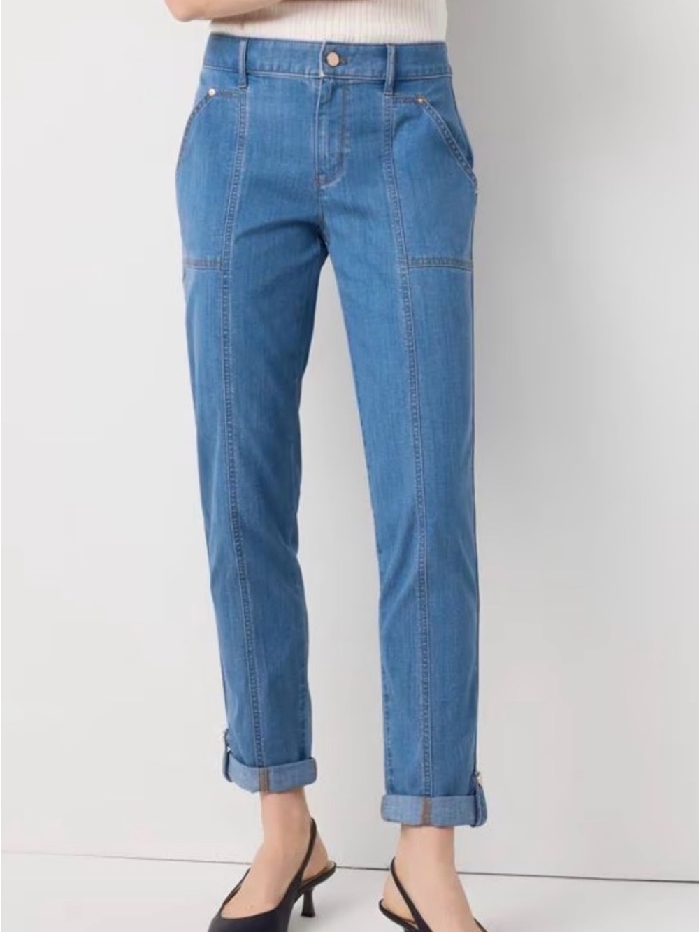 Pret Mid-Rise Straight Cropped Utility Pant size 10